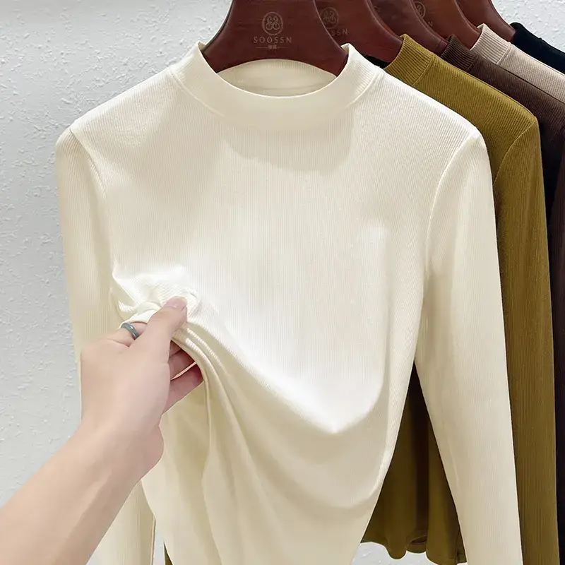 Women Half Turtleneck Shirt Modal Summer Autumn Breathable