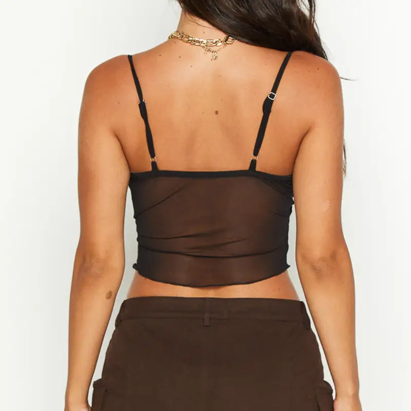 Black Mesh Tight Chest Bra for Women — feature 36