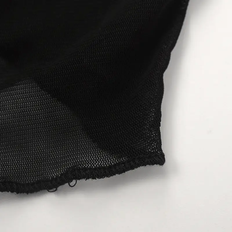 Black Mesh Tight Chest Bra for Women — feature 50