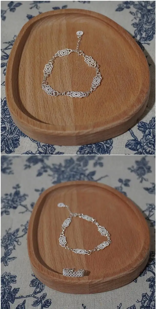 Silver Hollow Lace Sweet Fairy Bracelet for Women — feature 1