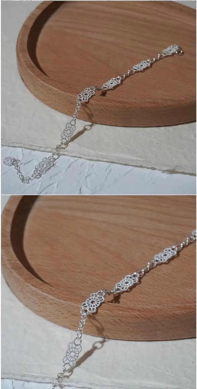Silver Hollow Lace Sweet Fairy Bracelet for Women — feature 2
