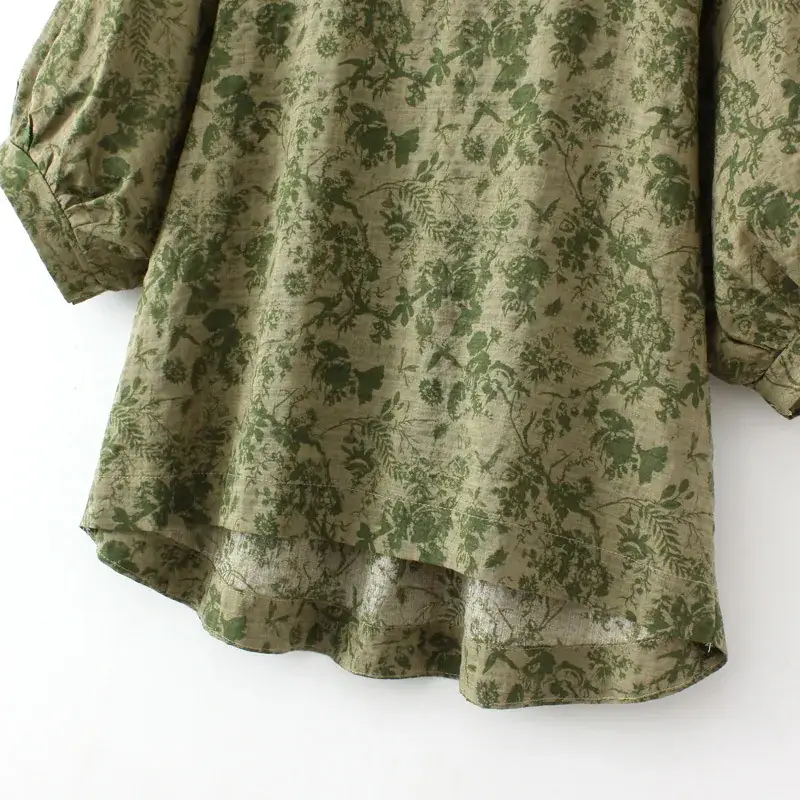 Women Floral T-Shirt Middle Sleeve Large 2023 Summer — feature 7