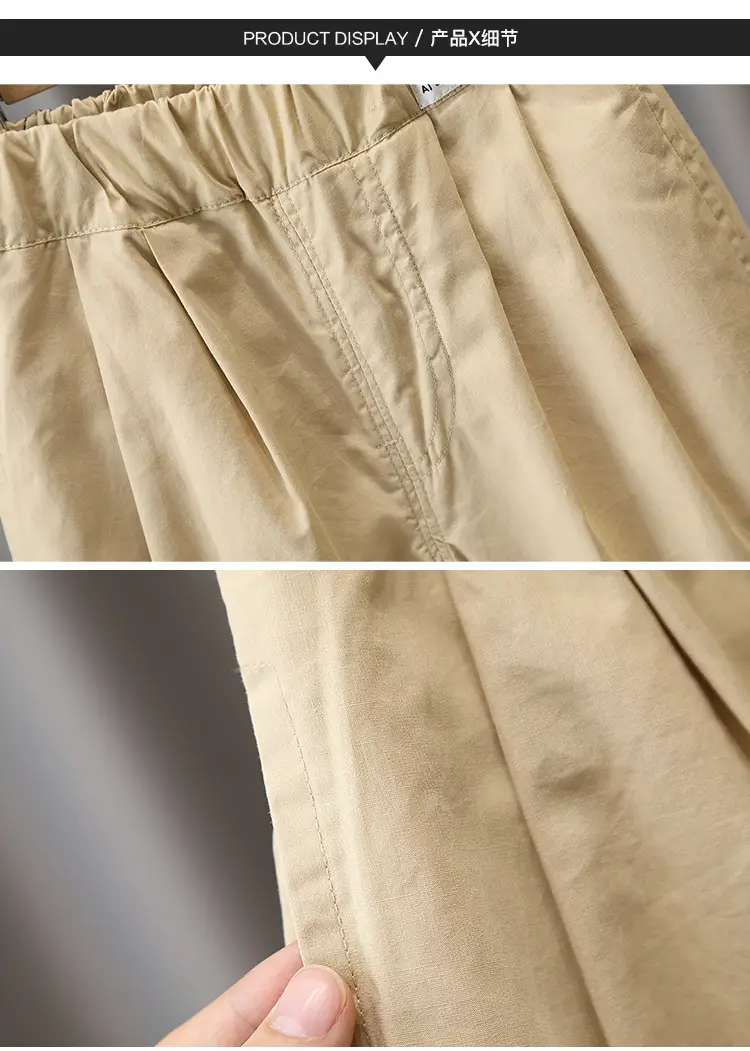 Men's Beige Cotton Shorts 2025 Summer Casual — feature 7