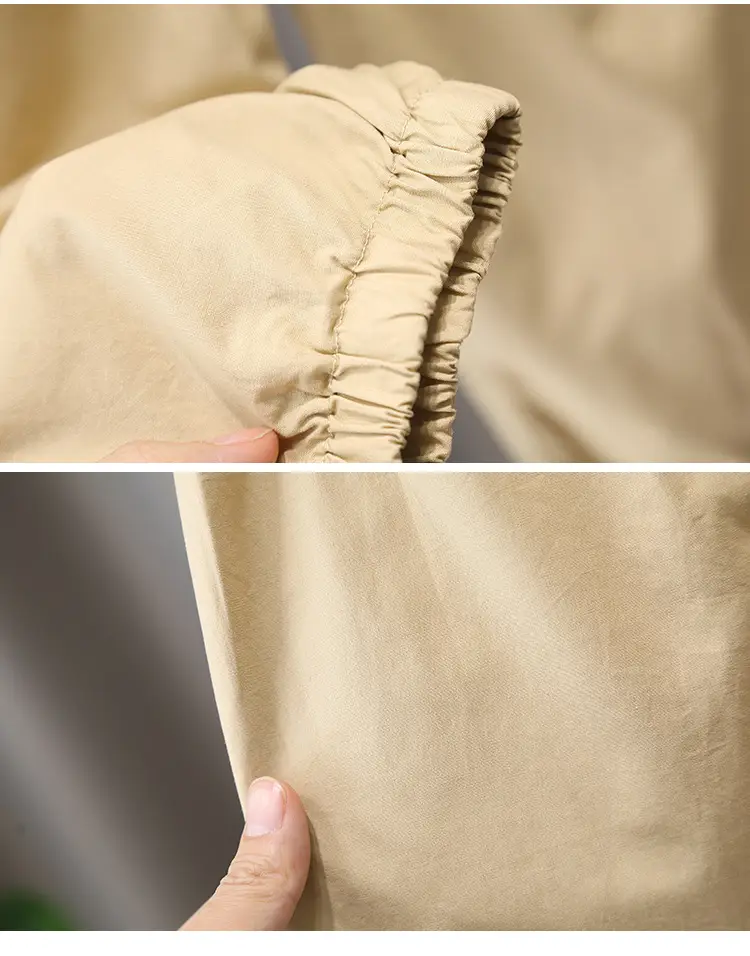 Men's Beige Cotton Shorts 2025 Summer Casual — feature 8