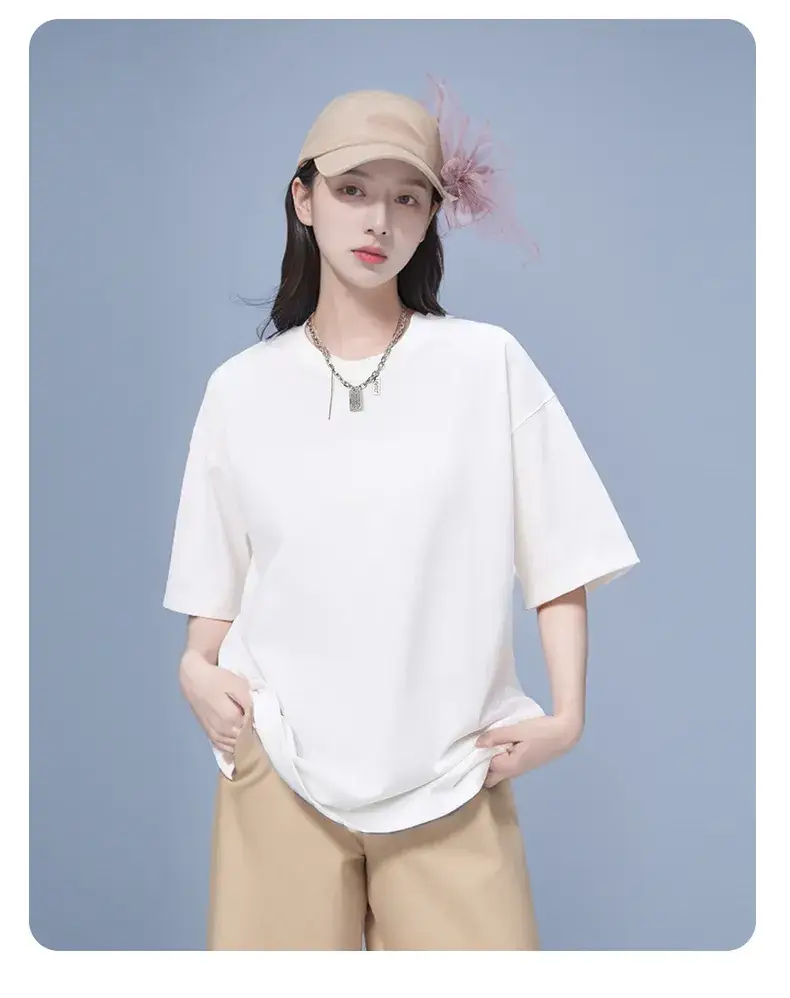Heavyweight Sanbenzhen T-Shirt American Large Off-Shoulder — feature 22