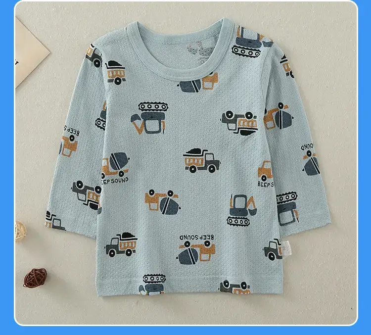 2023 Summer Baby T-Shirt White Sun Print Light Blue Patterned — feature 18