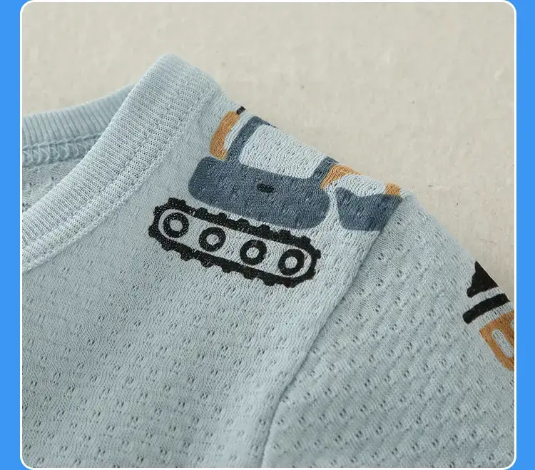 2023 Summer Baby T-Shirt White Sun Print Light Blue Patterned — feature 19