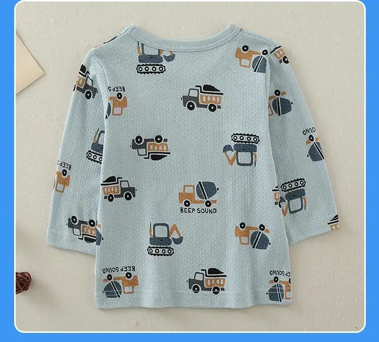2023 Summer Baby T-Shirt White Sun Print Light Blue Patterned — feature 21