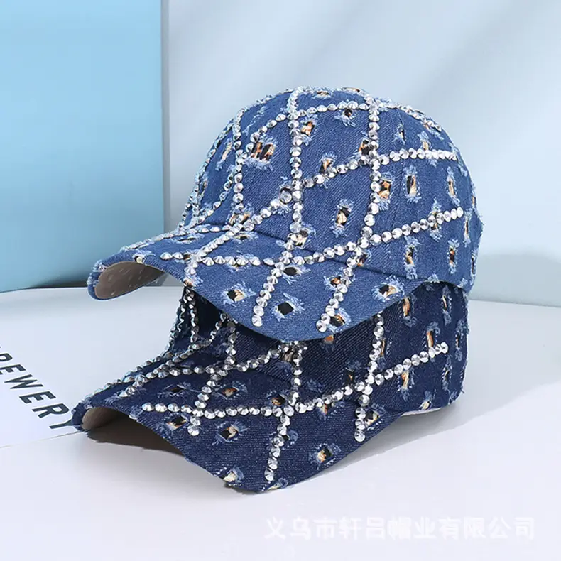 Personalized Cowboy Hat with Rhinestone & Ripped Design — feature 46