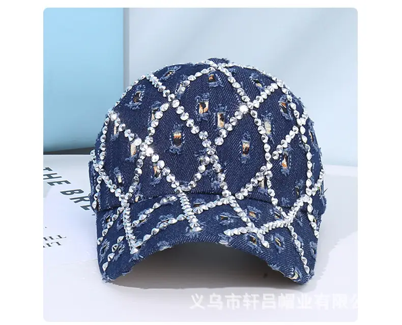 Personalized Cowboy Hat with Rhinestone & Ripped Design — feature 53