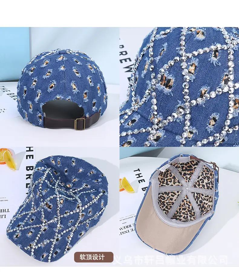 Personalized Cowboy Hat with Rhinestone & Ripped Design — feature 55