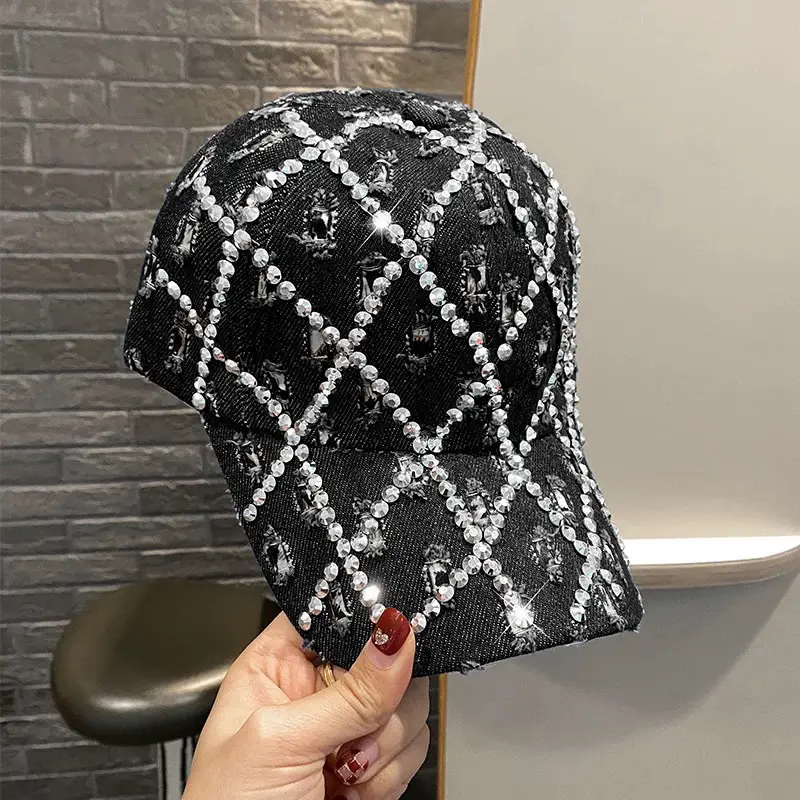 Personalized Cowboy Hat with Rhinestone & Ripped Design - Image 3