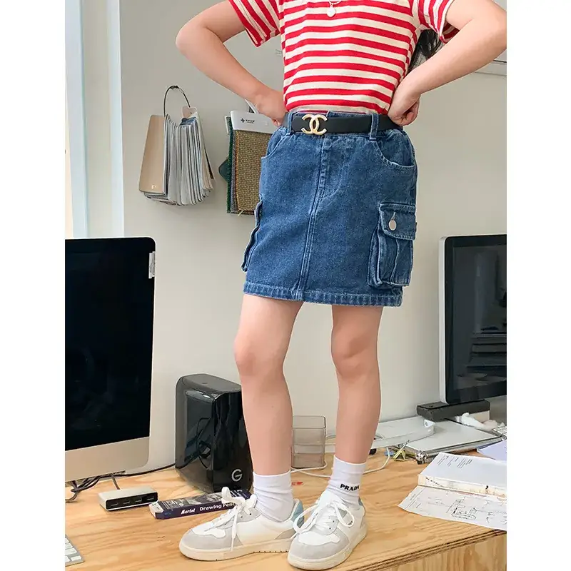 Girls' Green Cargo Work Shorts American Style - Image 5