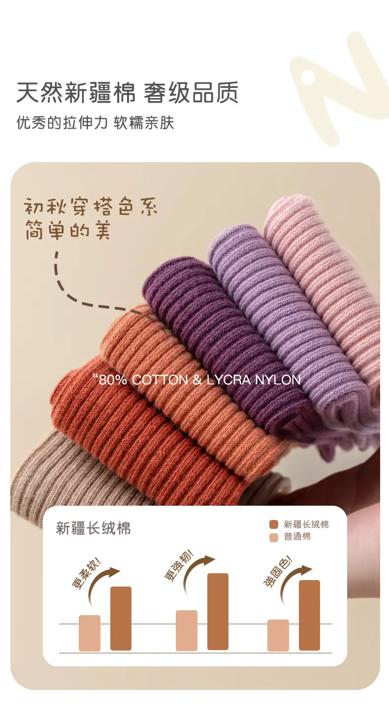 Cross-Border Socks for Girls, Multi Color, Mid-Calf, Breathable — feature 5