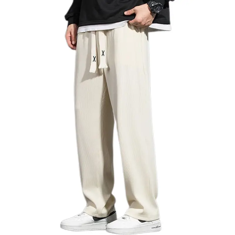 Ice Silk Wide Leg Straight Trousers Large - Image 11