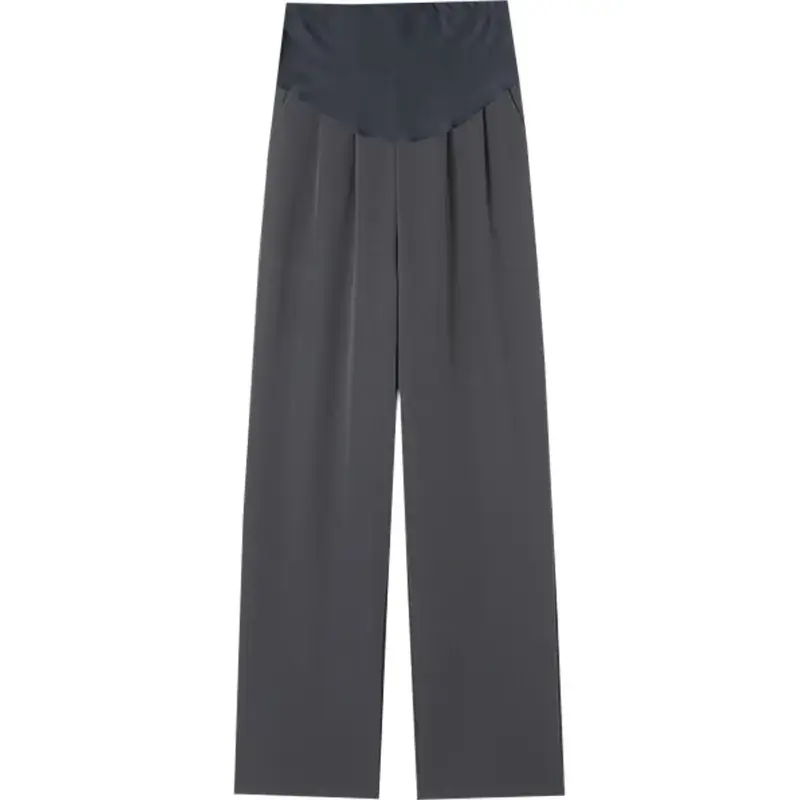 Pregnant Women Ice Silk Wide Leg Pants Black - Image 7