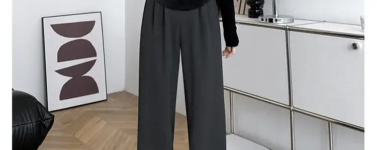Pregnant Women Ice Silk Wide Leg Pants Black — feature 38