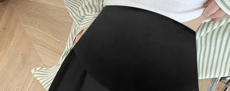 Pregnant Women Ice Silk Wide Leg Pants Black — feature 43