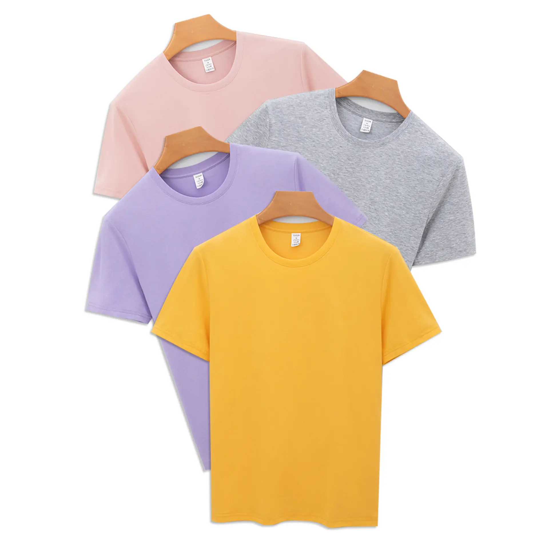Men's Long-Lasting Cotton T-Shirt Pink Round Neck - Image 15