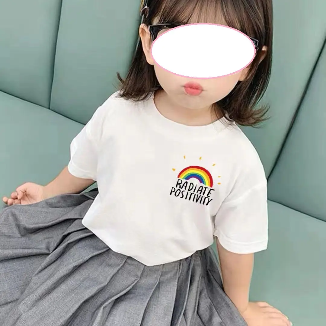 Girls Red Cartoon T-Shirt 2024 Summer — feature 1