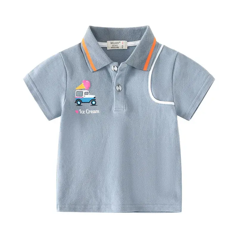 Boys Cartoon Cotton Polo Shirt Medium Small