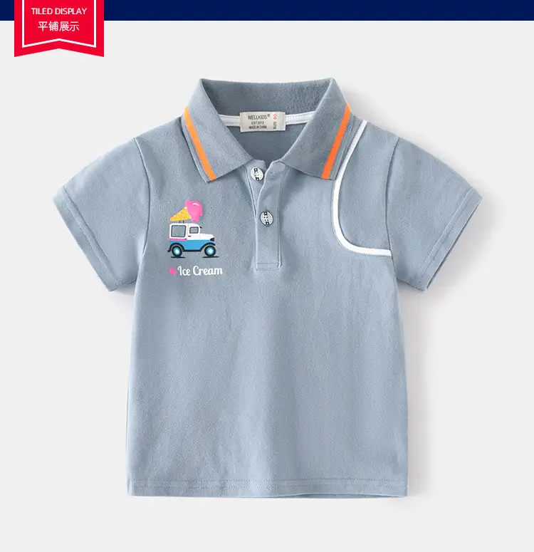 Boys Cartoon Cotton Polo Shirt Medium Small — feature 6