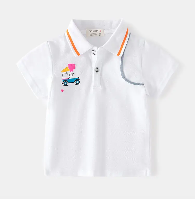 Boys Cartoon Cotton Polo Shirt Medium Small — feature 8