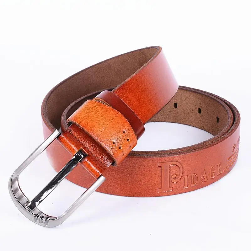 Men's Orange Tanned Leather Belt with Joker Buckle - Image 7