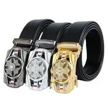 Men's Orange Tanned Leather Belt with Joker Buckle — feature 15