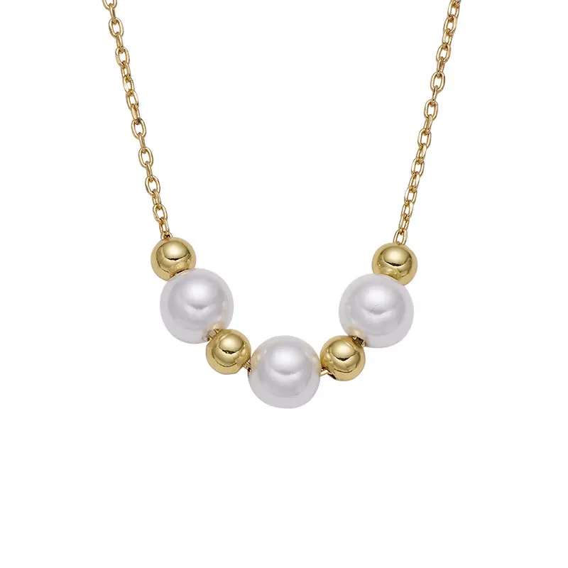 Korean Style Pearl Gold Necklace for Women