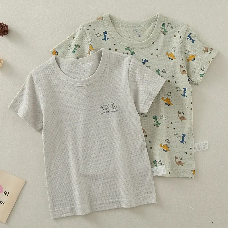 Boys Cotton T-shirt 1+6+10 Years Old Summer Non-Fluorescent