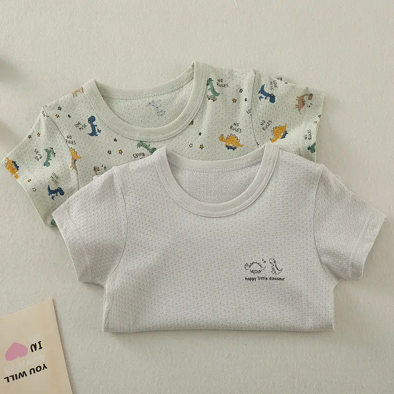 Boys Cotton T-shirt 1+6+10 Years Old Summer Non-Fluorescent