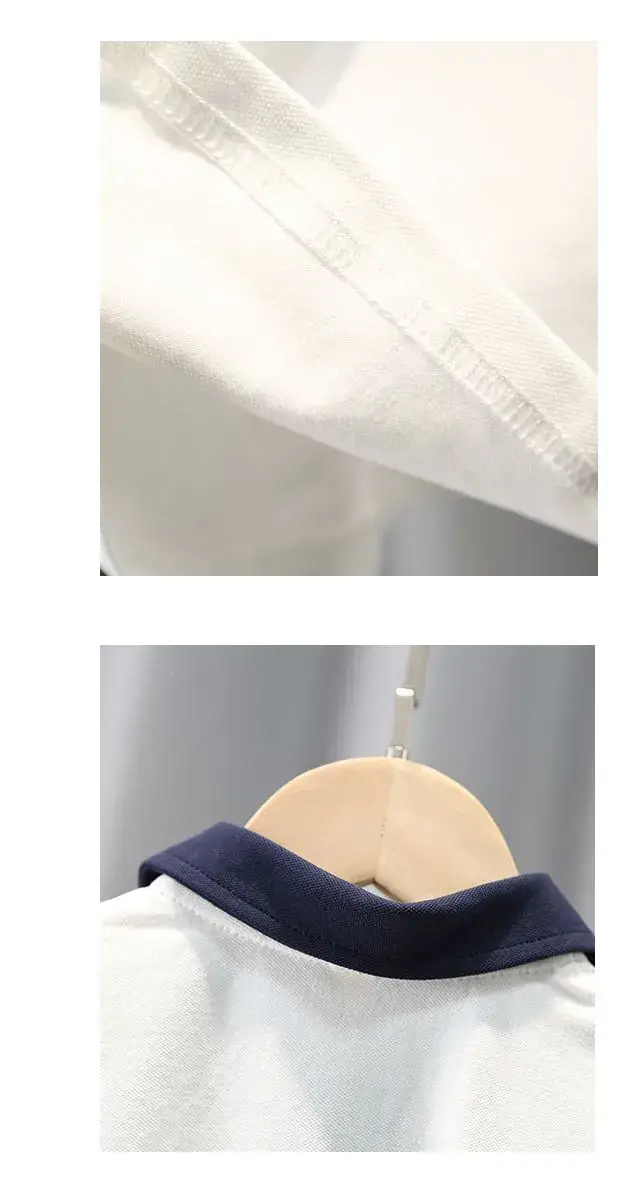 Navy Polo Shirt with White Collar & Logo — feature 10