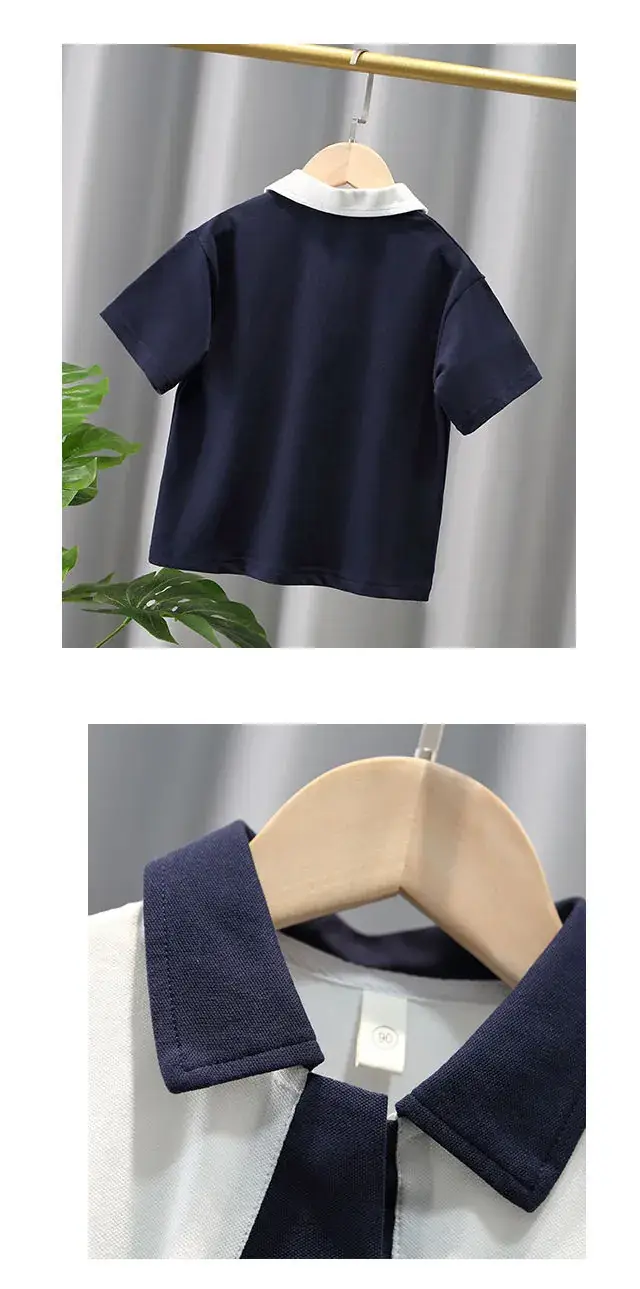 Navy Polo Shirt with White Collar & Logo — feature 6