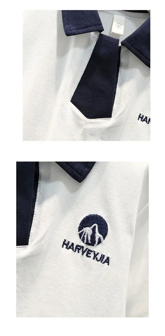 Navy Polo Shirt with White Collar & Logo — feature 7