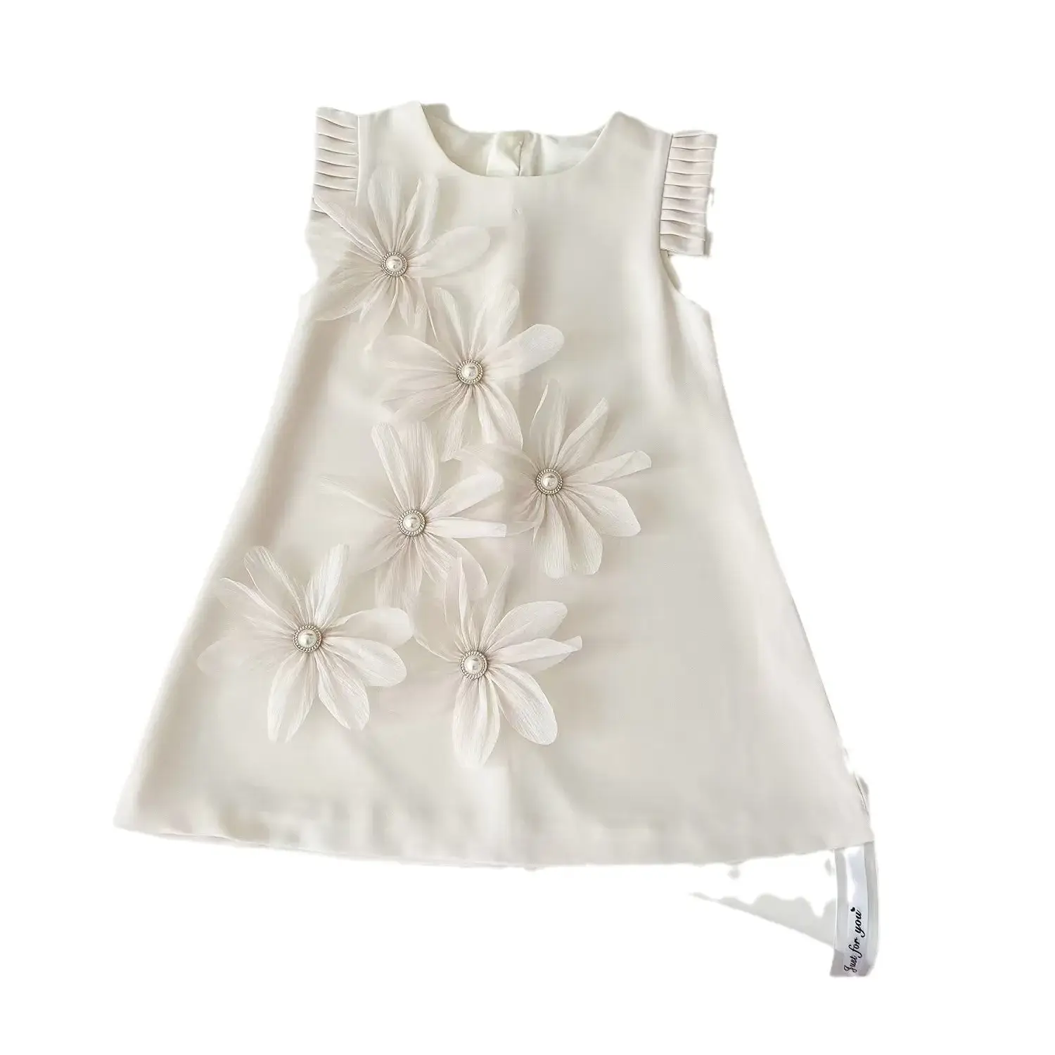 Pink Ice Silk Sleeveless Vest Dress for Girls - Image 8