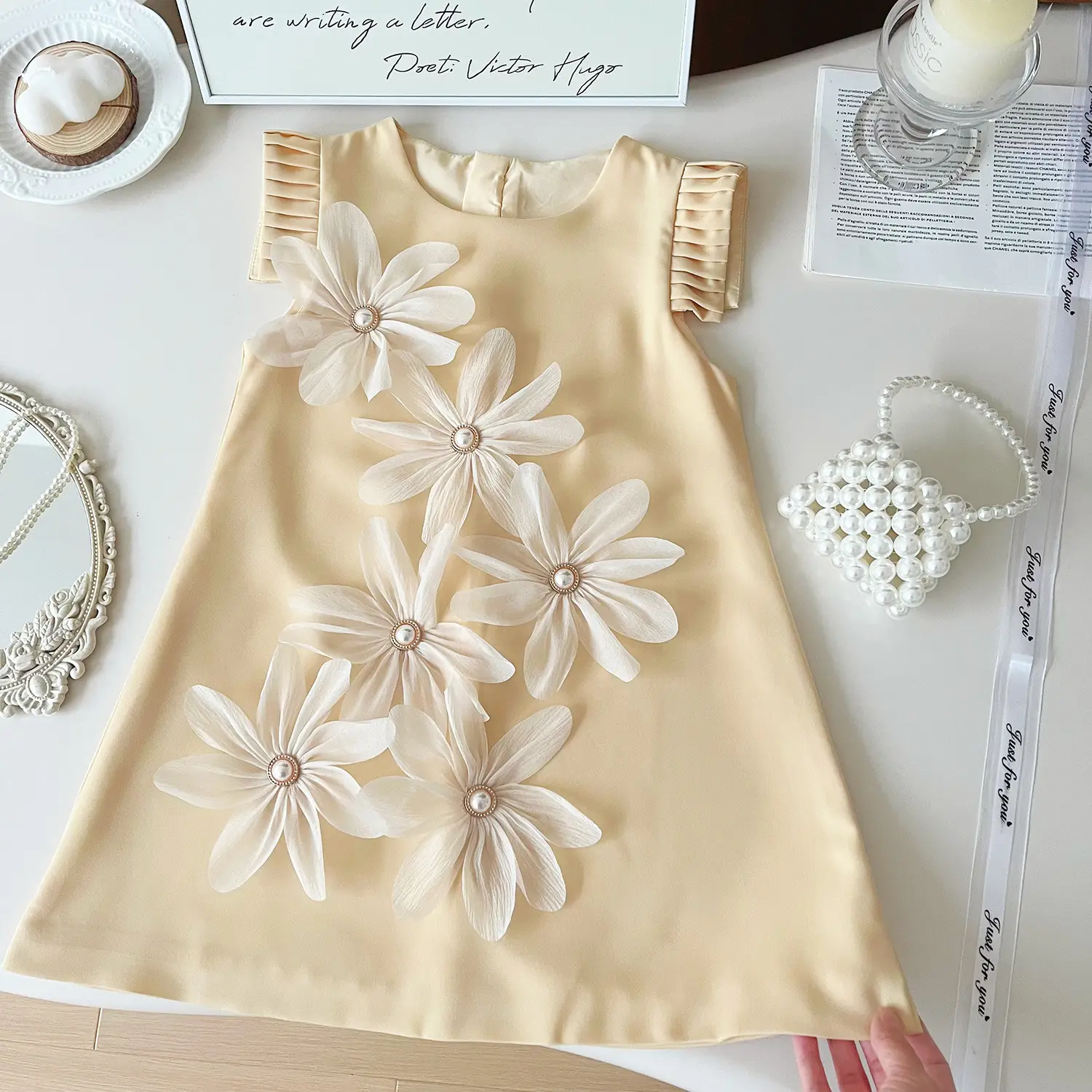 Pink Ice Silk Sleeveless Vest Dress for Girls — feature 12