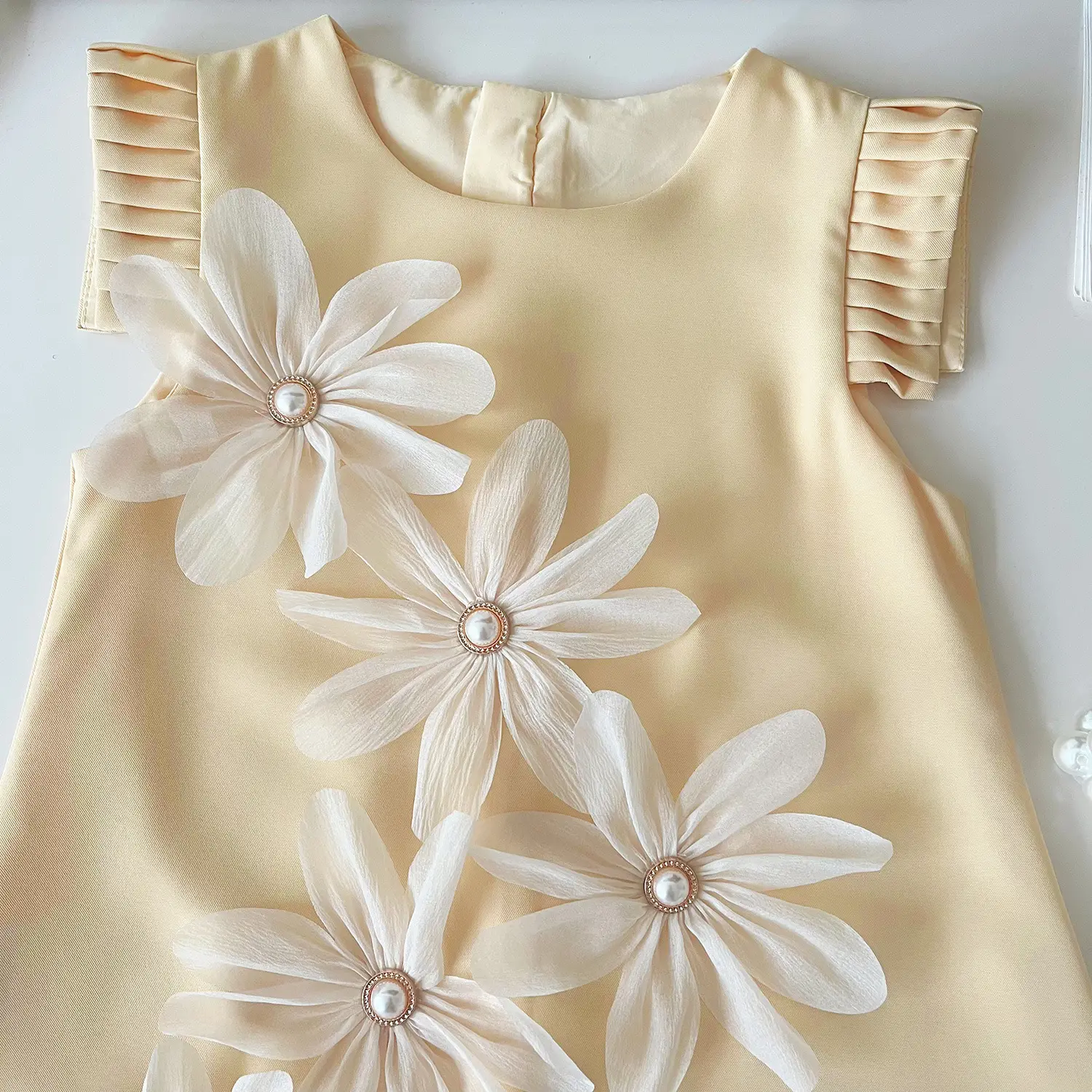 Pink Ice Silk Sleeveless Vest Dress for Girls — feature 13
