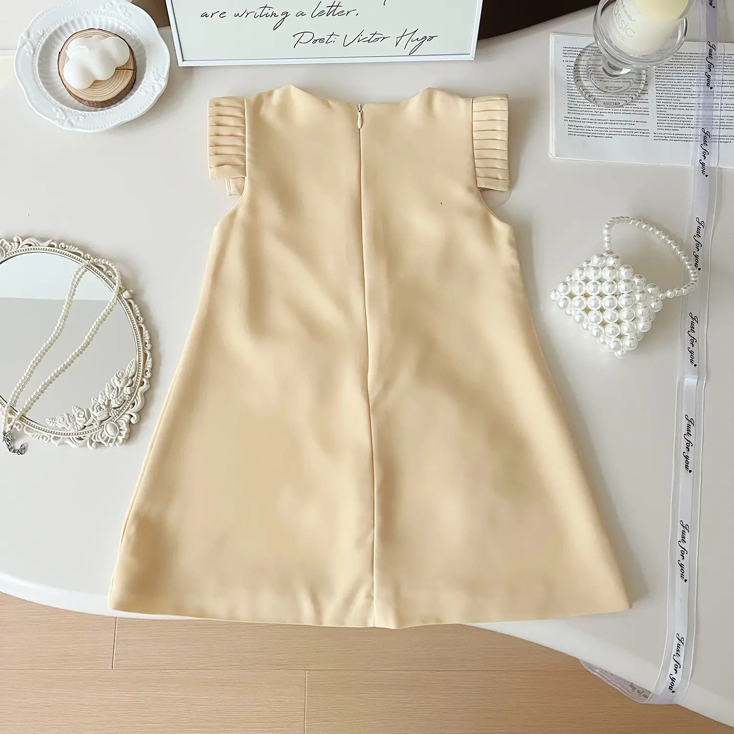 Pink Ice Silk Sleeveless Vest Dress for Girls — feature 17