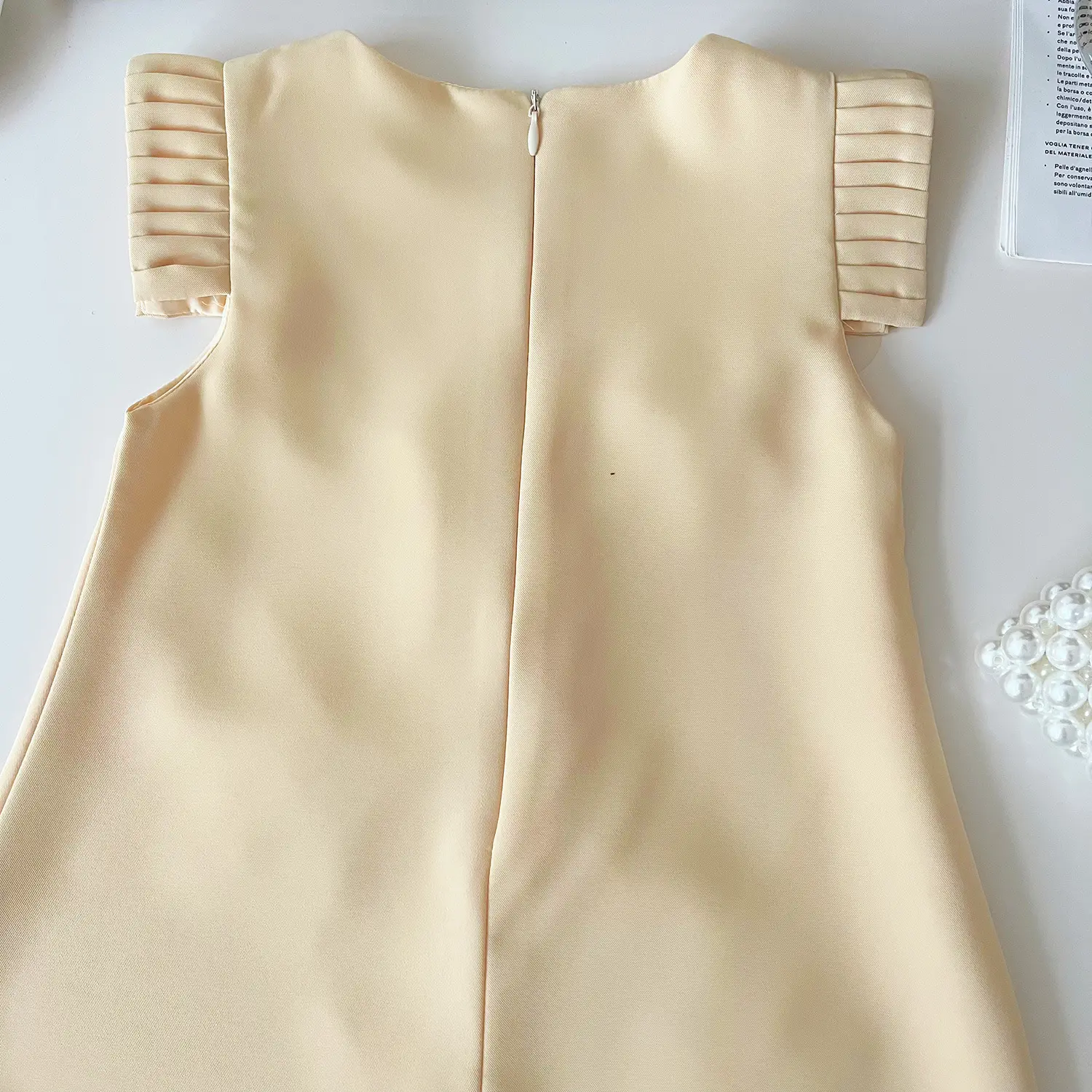 Pink Ice Silk Sleeveless Vest Dress for Girls — feature 18
