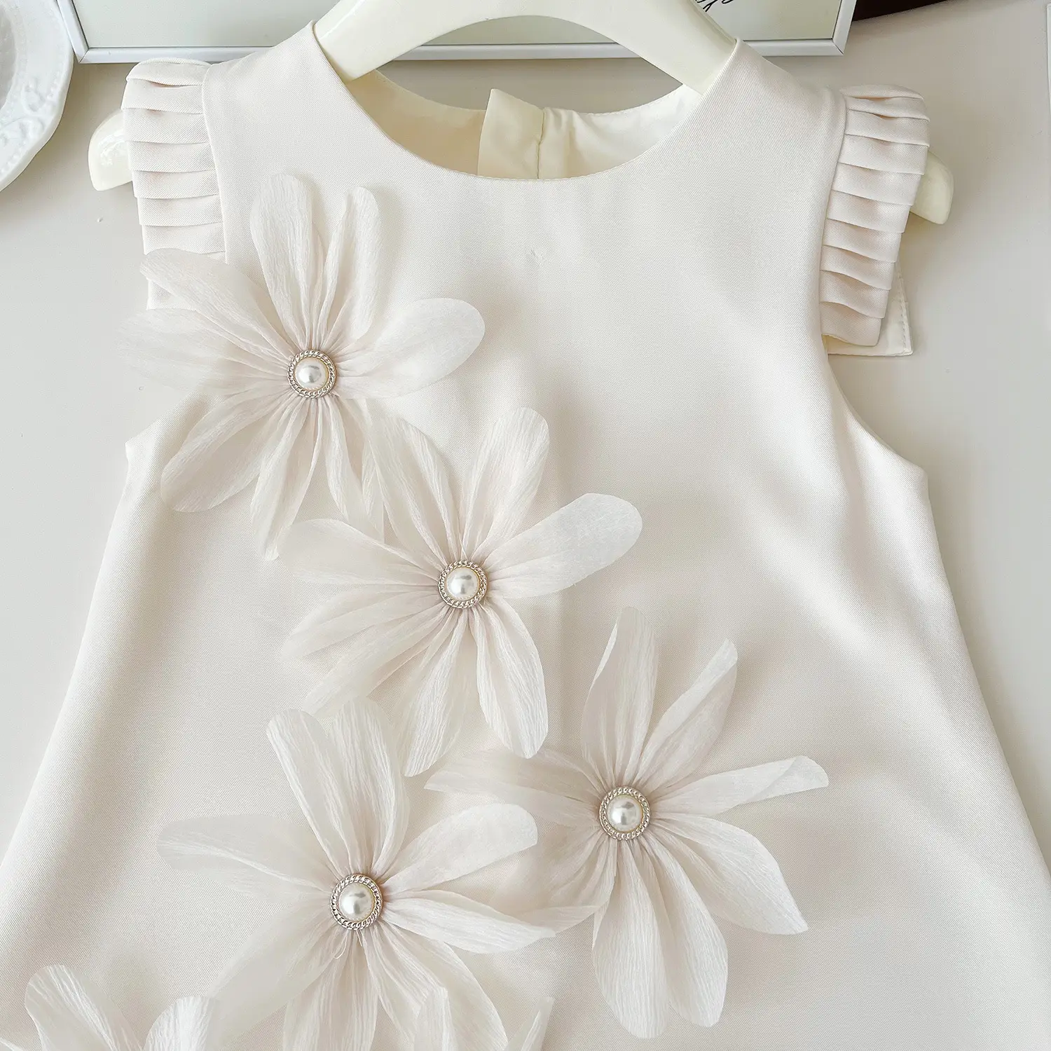 Pink Ice Silk Sleeveless Vest Dress for Girls — feature 21