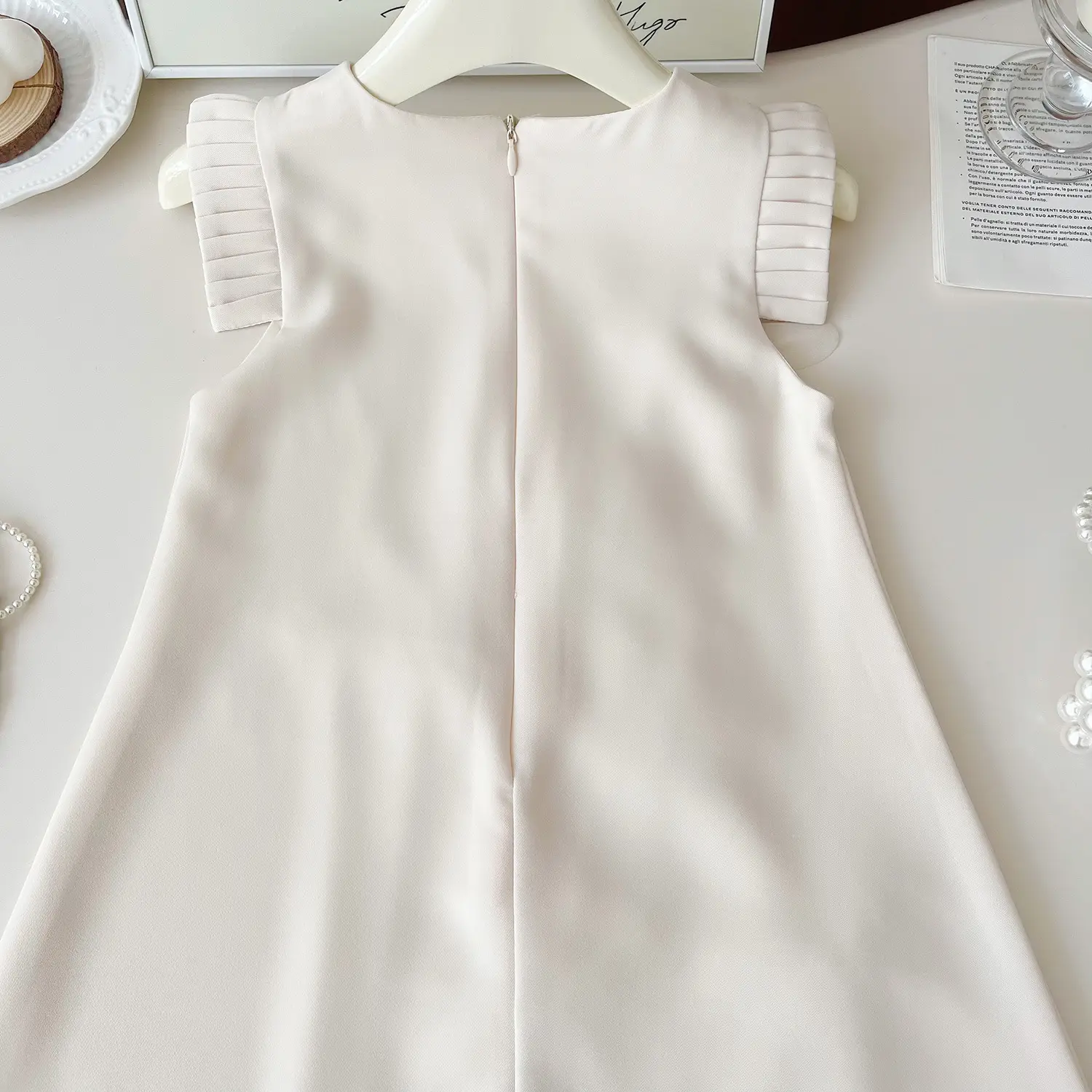 Pink Ice Silk Sleeveless Vest Dress for Girls — feature 25