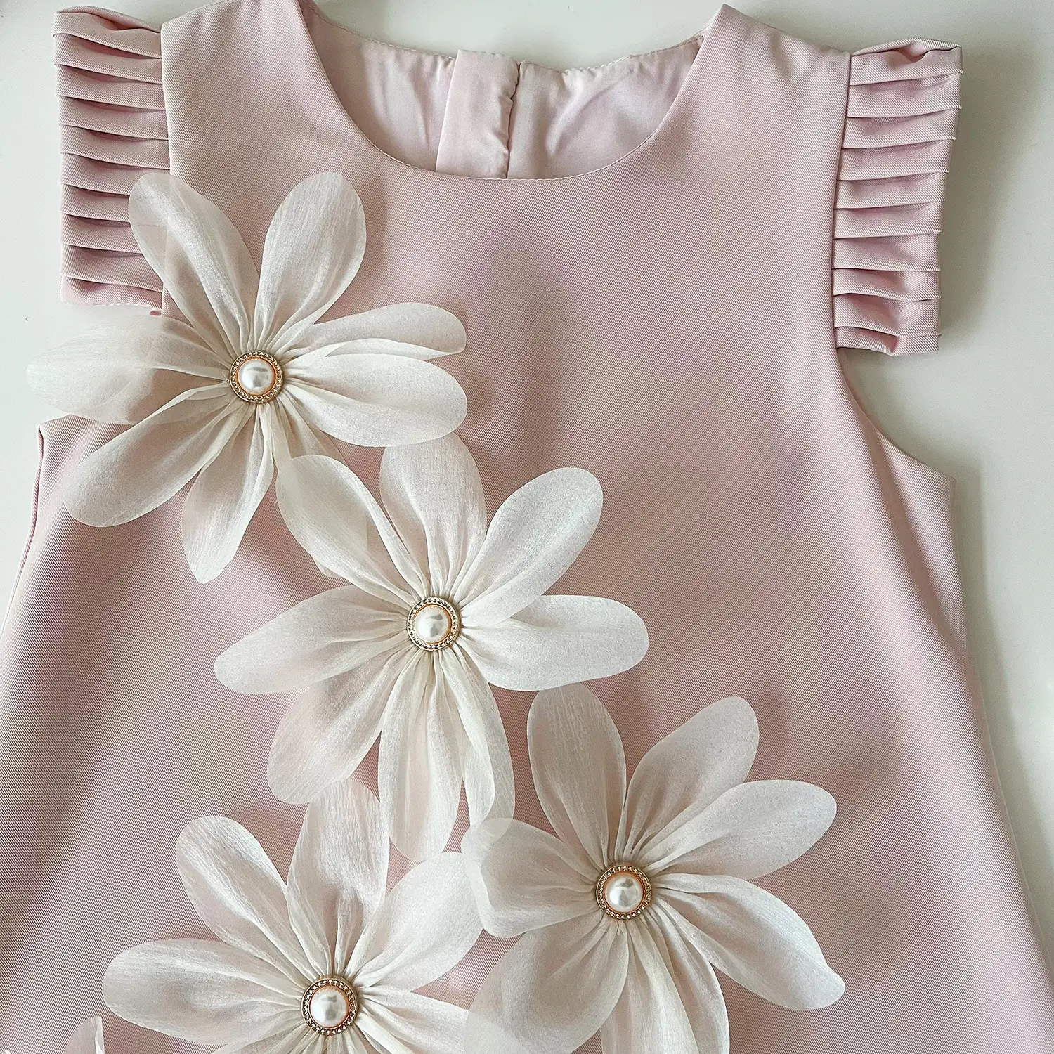 Pink Ice Silk Sleeveless Vest Dress for Girls — feature 6