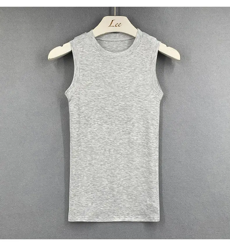 Men Sleeveless Tank Top Navy Blue Slim Fit — feature 17