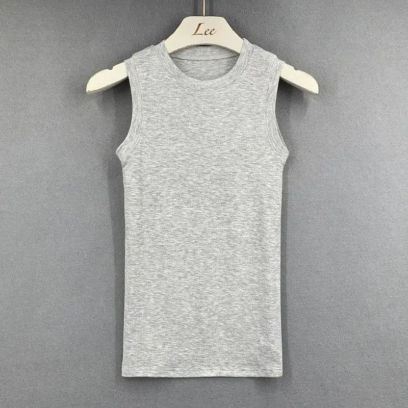 Men Sleeveless Tank Top Navy Blue Slim Fit