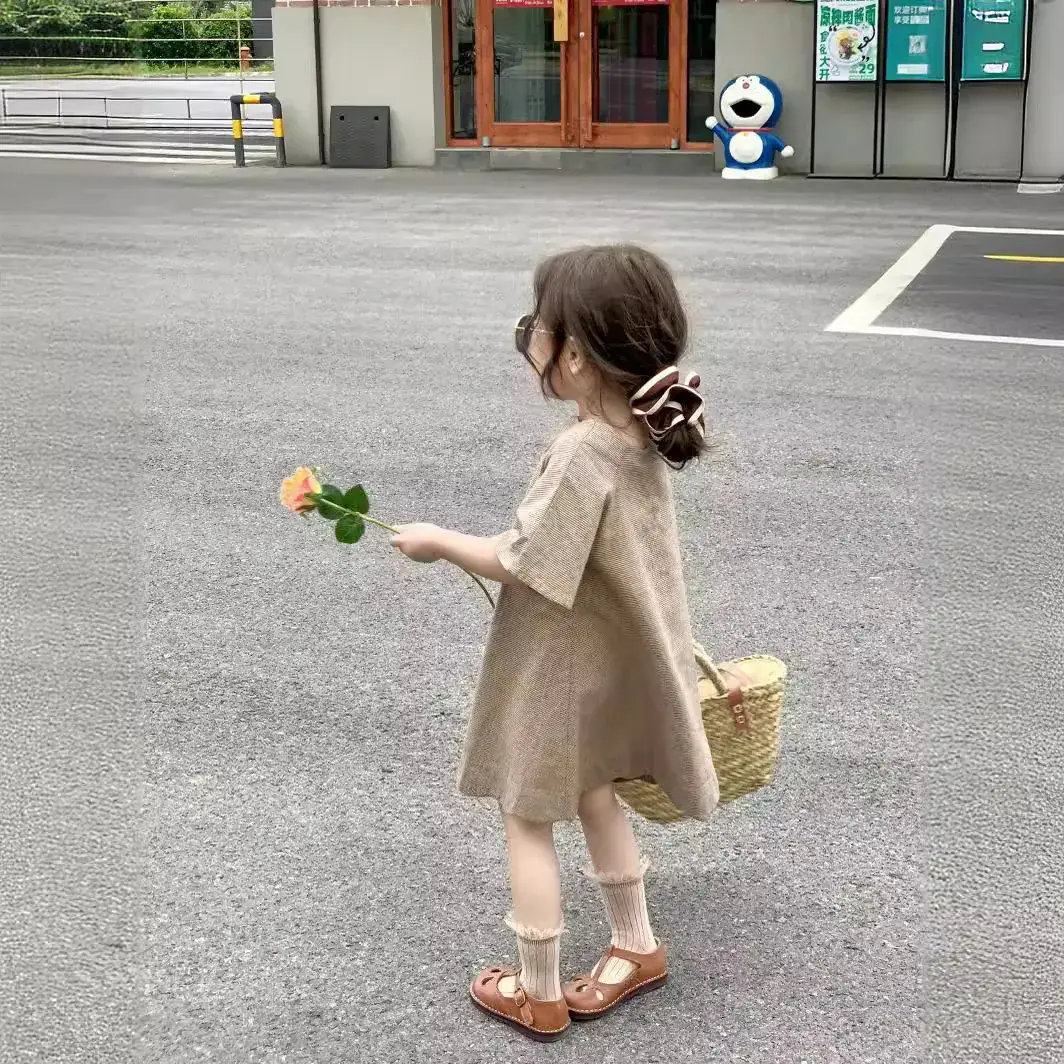 Girls French Style Cotton Dress 2024 Summer