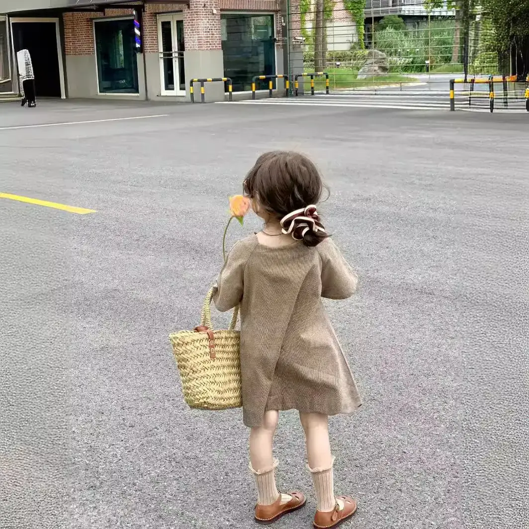 Girls French Style Cotton Dress 2024 Summer