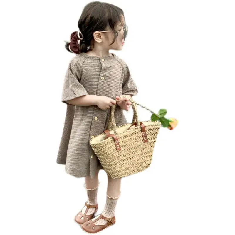 Girls French Style Cotton Dress 2024 Summer