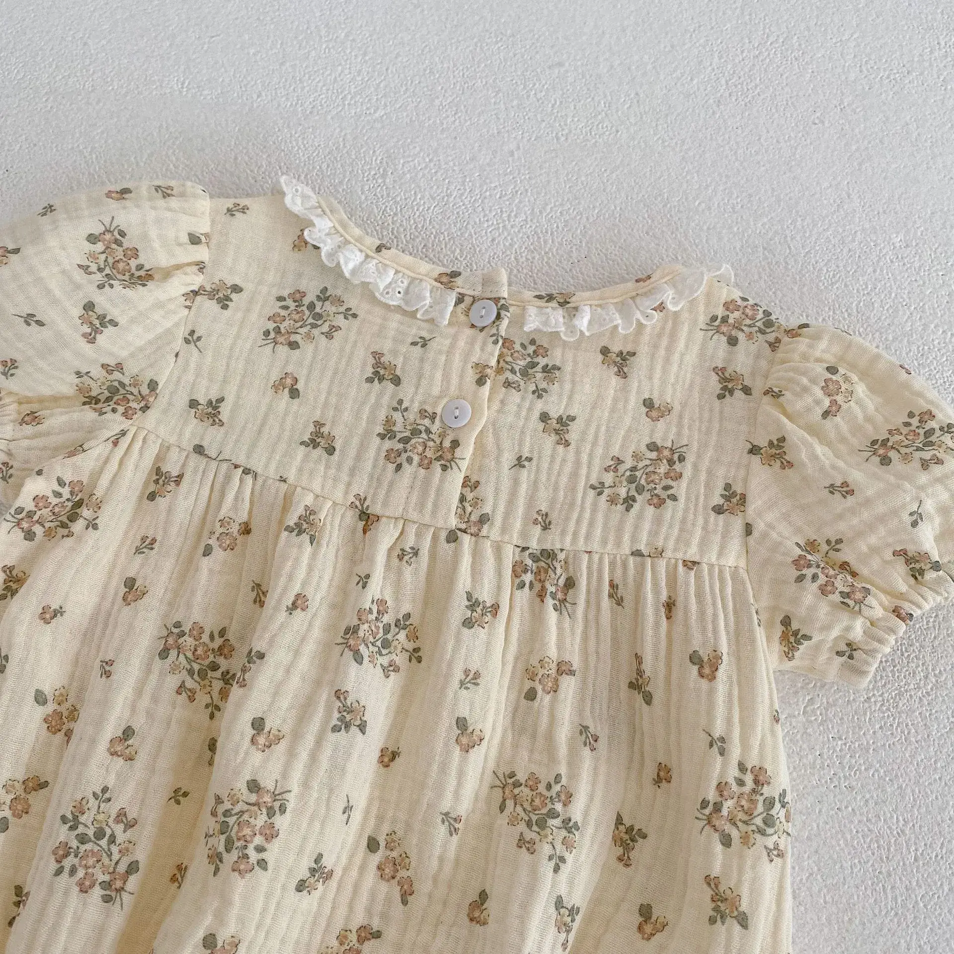 Cotton Floral Lace Baby One-Piece Romper Set — feature 13