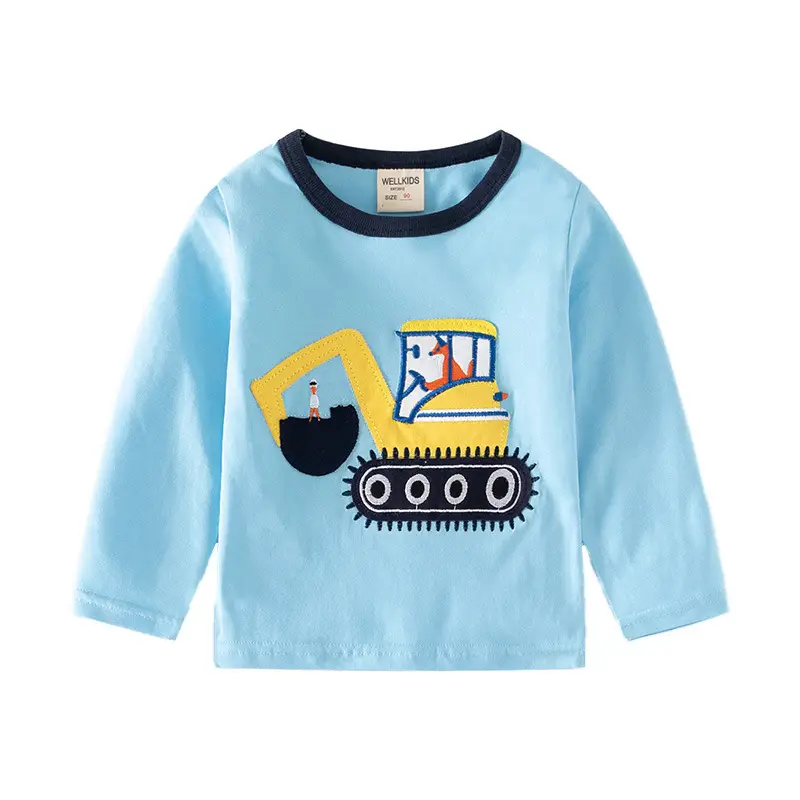 Blue Cartoon Long Sleeve T-Shirt for Boys - Image 5